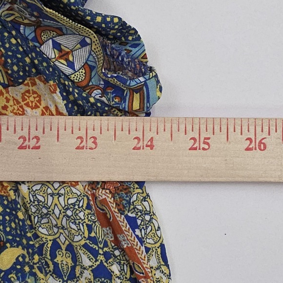 Jones New York Shirt Womens 3X Multicolor Boho Chic Patchwork Rayon Keyhole Back - Picture 5 of 7